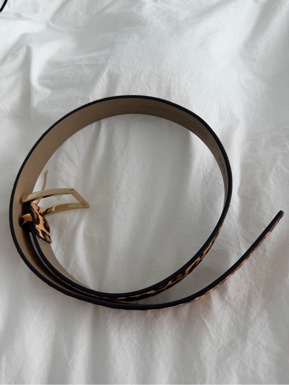 Express Leopard Haircalf Belt with Gold Buckle - Picture 3 of 12